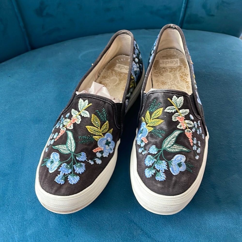 keds rifle paper slip ons